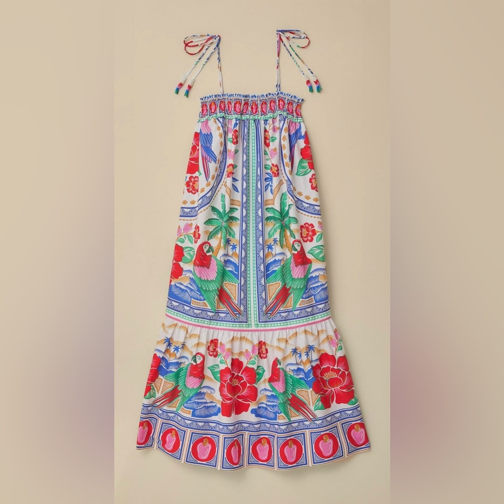 NEW WITH TAGS Farm Rio Flowers Beach Midi Dress (XS)